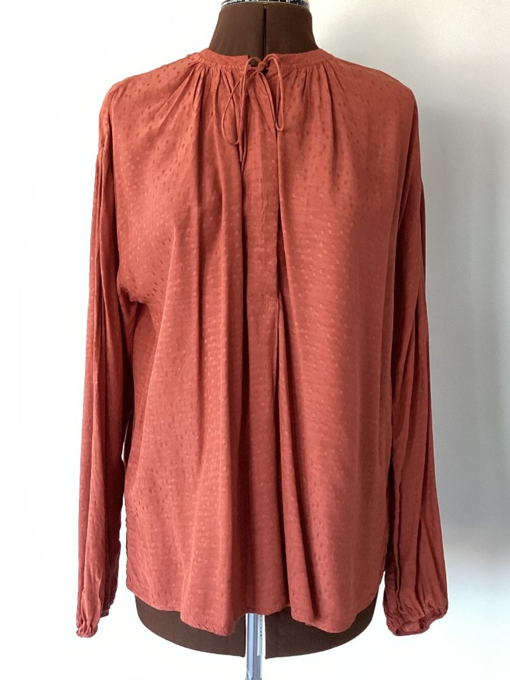 a new day Rust Coloured Jacquard Blouse
